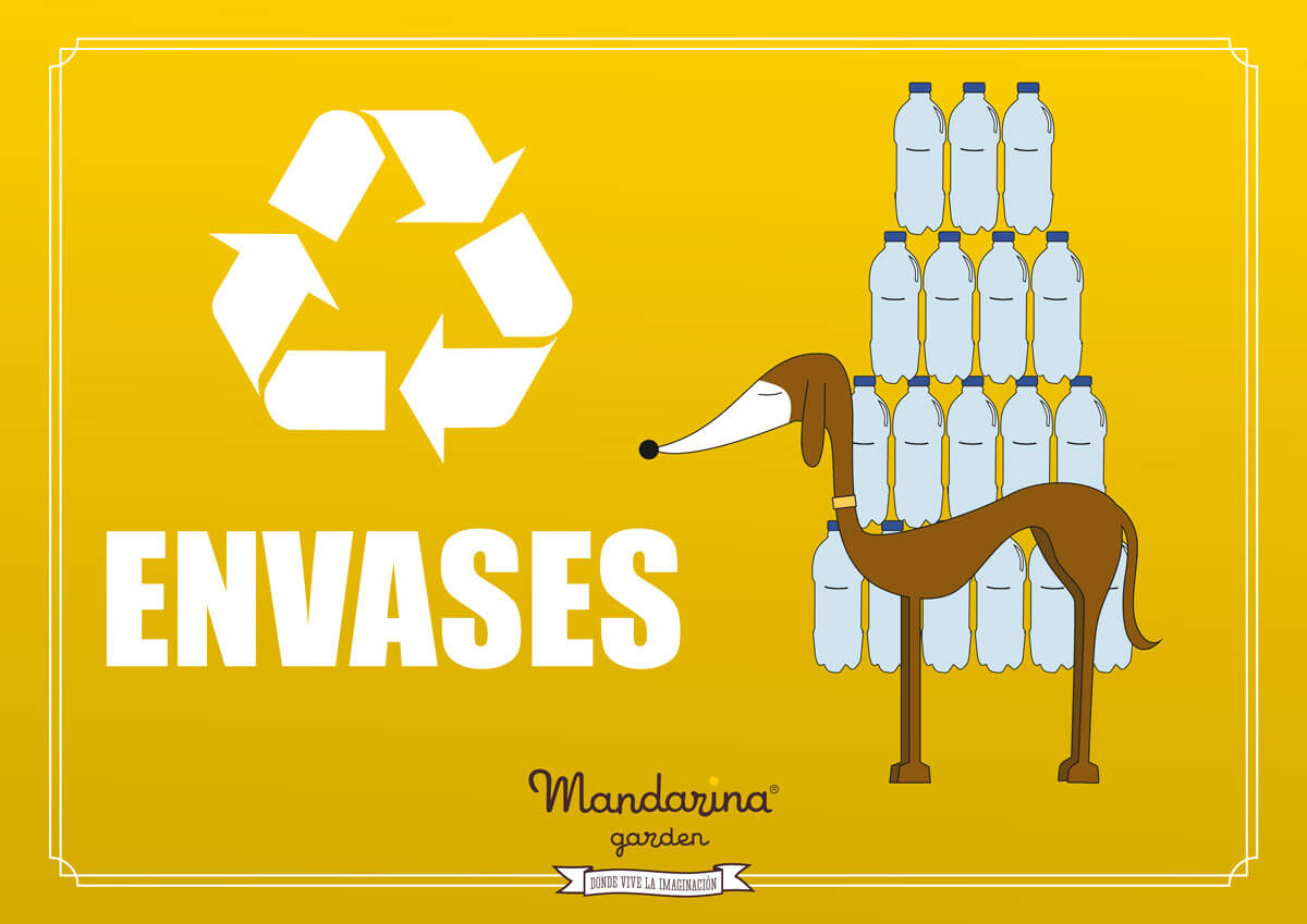 Cartel para reciclar envases y plásticos en casa